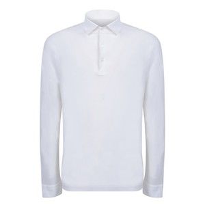 Delloglio Fresh Crepe White Polo Shirt - NWT